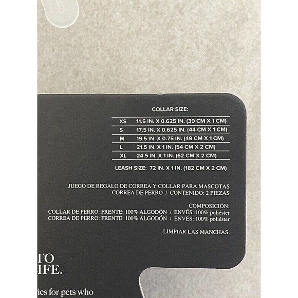 UGG Westwood Medium 2 Piece Dog Collar and Leash Set Grey Plaid Flannel Cotton - Picture 6 of 11